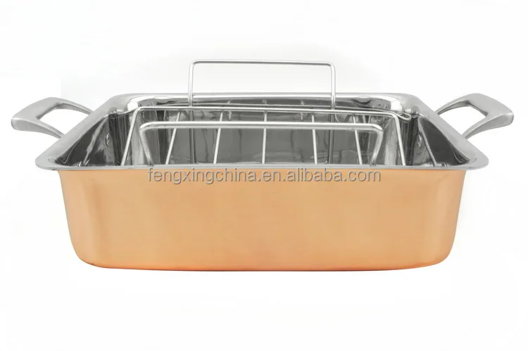 Тройная медная сковорода для обжарки из нержавеющей стали