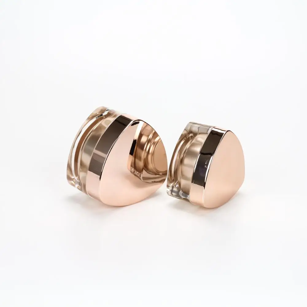 Factory empty rose gold frosted skincare plastic packaging cosmetic jar for luxury lip scrub skincare