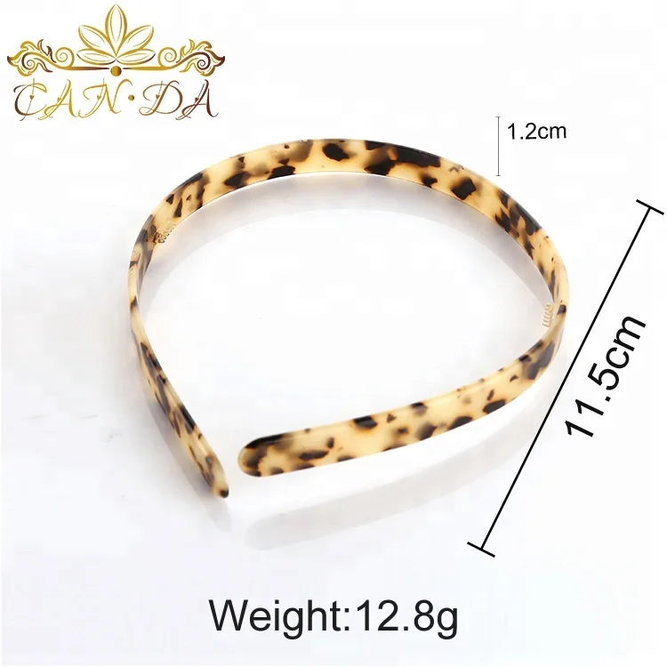 Simple design wholesale amber cellulose acetate plastic hair band simple custom headband
