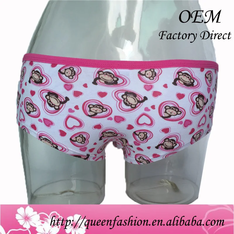 Lovely designed monkey cartoons hipster young girl cute lingerie teenage stylish panties