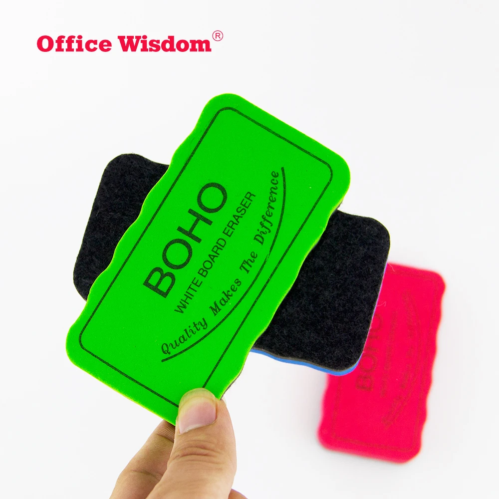 colors Solid Rectangle EVA Magnetic Whiteboard customized felt eraser