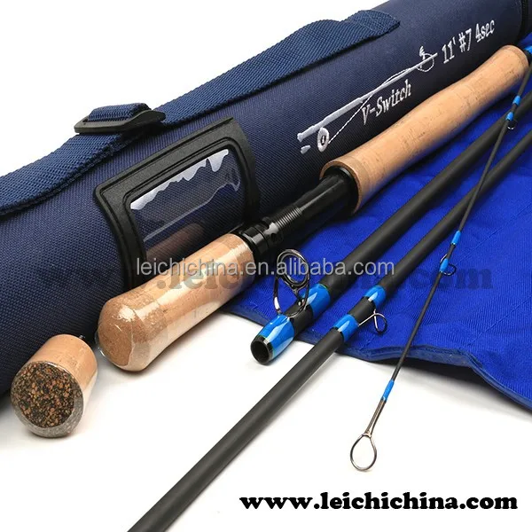 Korean carbon 11ft 7wt 4pc fly fishing switch rod
