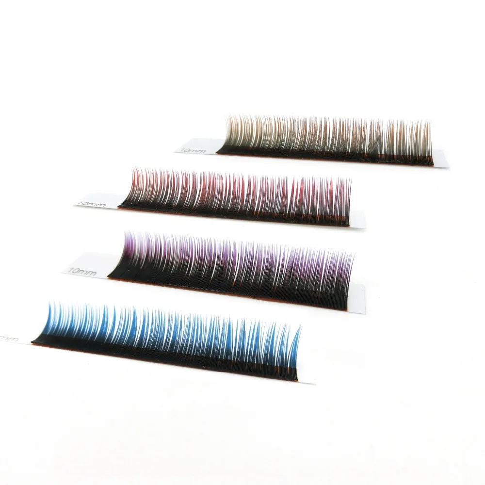 
Wholesale Ombre Color Two Tone Glitter Eyelash Extensions 