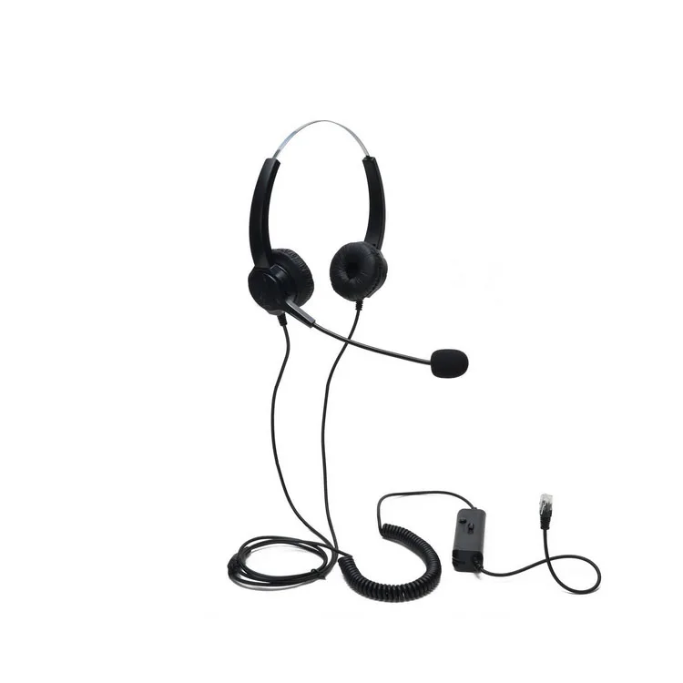 
Professional Binaural call center RJ9/RJ11 telephone headset 