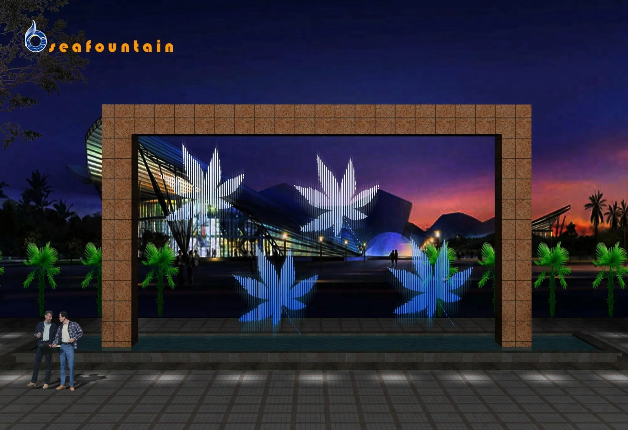 Элегантный китайский музыкальный открытый фонтан водопад