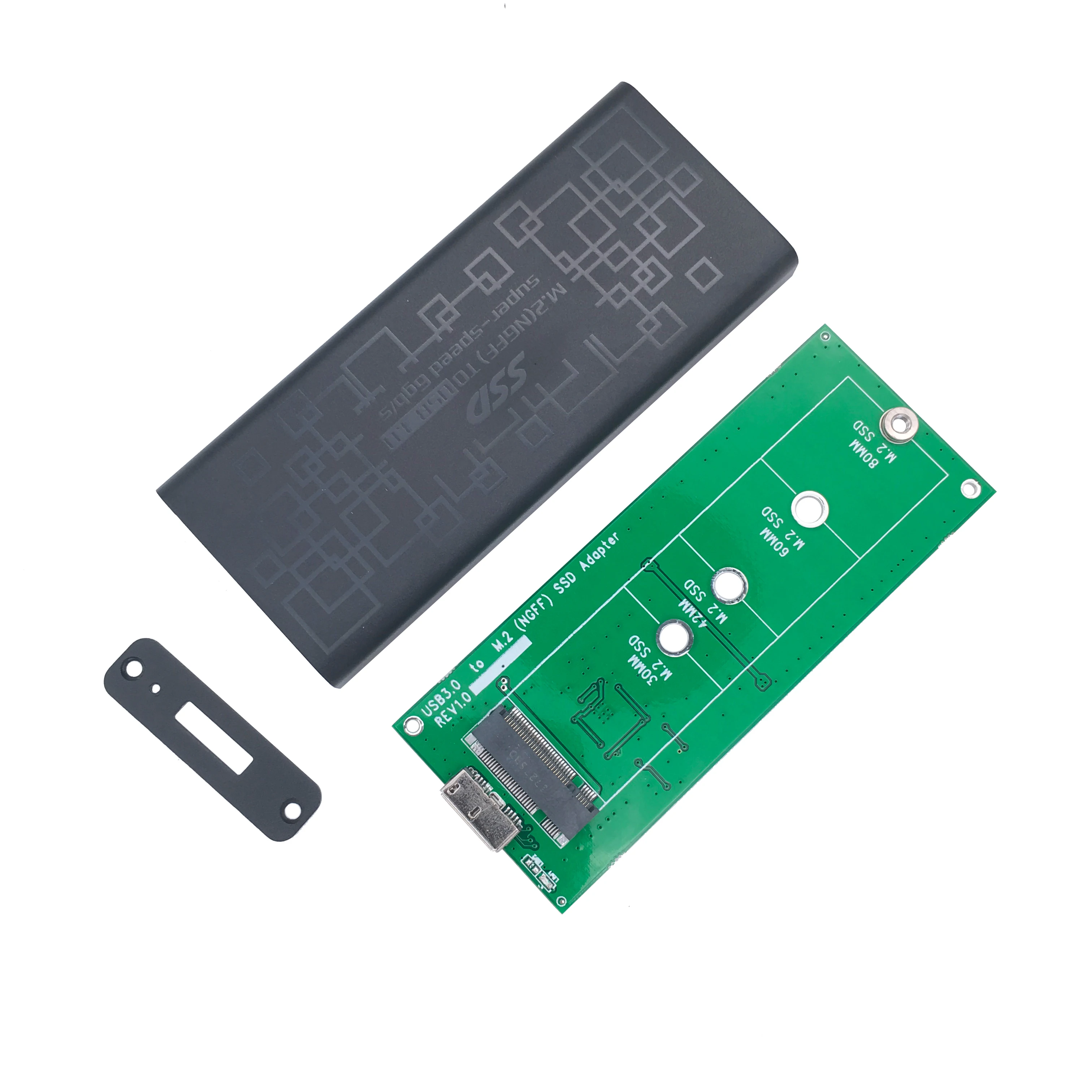 Черный USB 3,1 6Gps к M.2 NGFF SSD Внешний корпус
