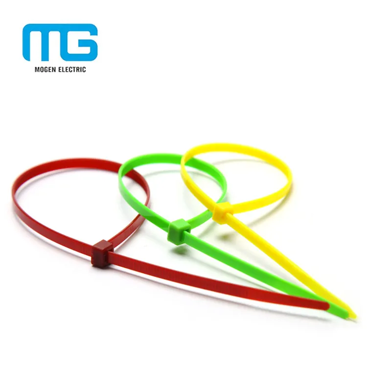 Nylon 66 Self Locking Cable Tie Colored Zip Ties Price Custom Industrial Plastic Nylon Coated Stainless Steel Cable Ties 2.5*100