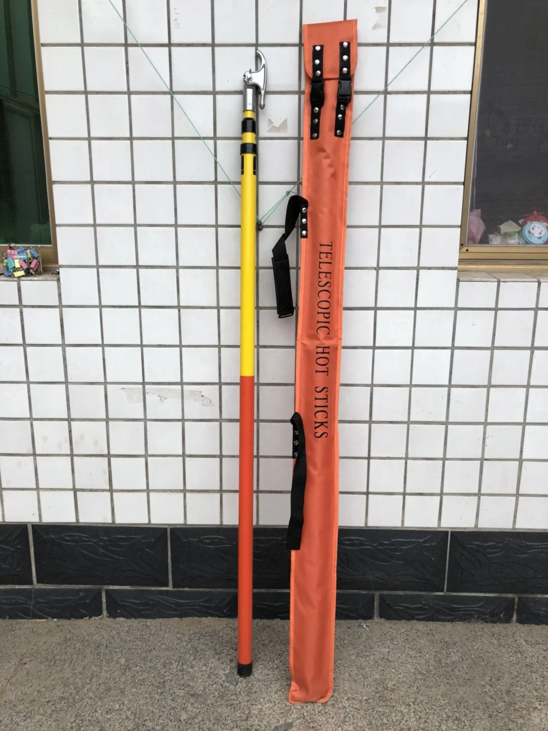 Adjustable Link 6M Hot Stick With Fiberglass Hook 35KV