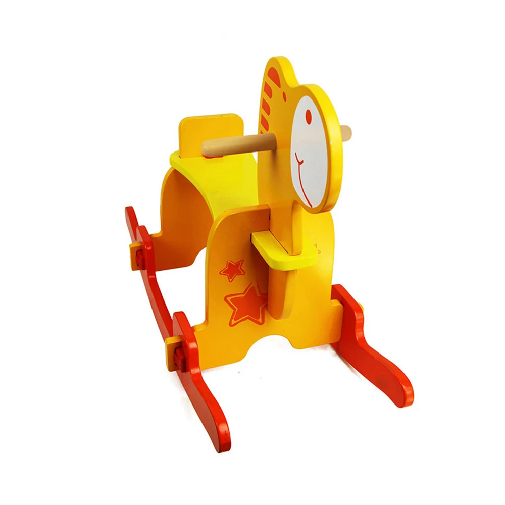 Высокое качество игрушечные лошадки Монтессори твердые деревянные регулируемая лошадка качалка для детей