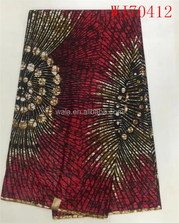 
WJ70412 african wax prints 6 yards class print high quality cotton wax for garment 