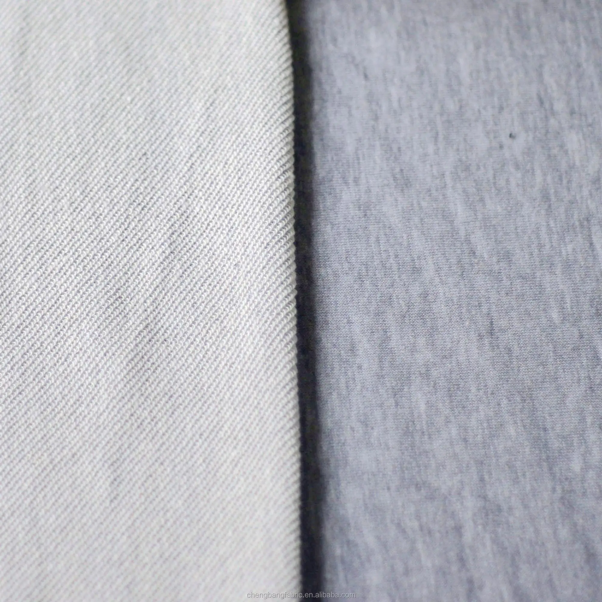 Chengbang manufacture melange cotton spandex yarn dyed blend loop french terry fabric for sweatshirt