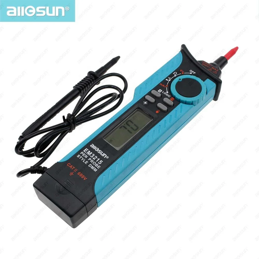 Цифровой мультиметр All-sun EM3215 измеритель напряжения и силы тока в форме ручки с щупом для проверки непрерывности диодов логики