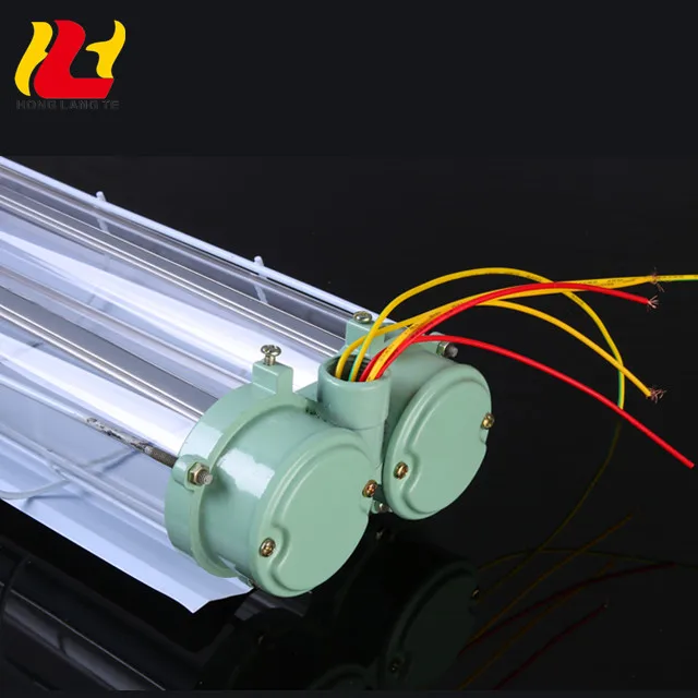 Indoor Ceiling Linear Wall Fitting Glass Cover T8 Twins Double Tube 30W 36W 40W 44W 60W Explosion-proof Led Light With Reflector