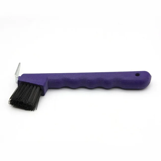 plastic horse hoof pick brush with easy grip handle