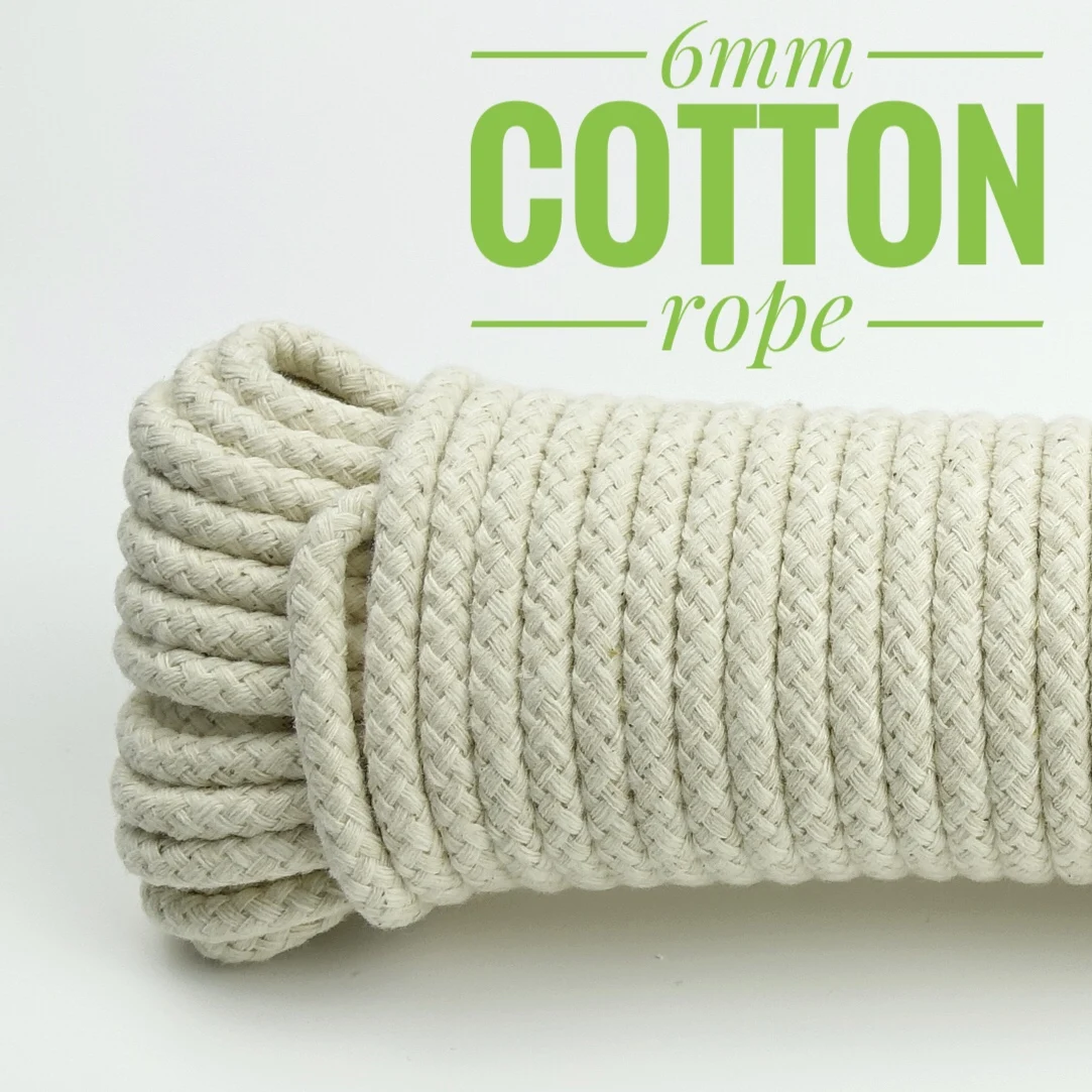 All-Purpose 6mm cotton braid rope for household use