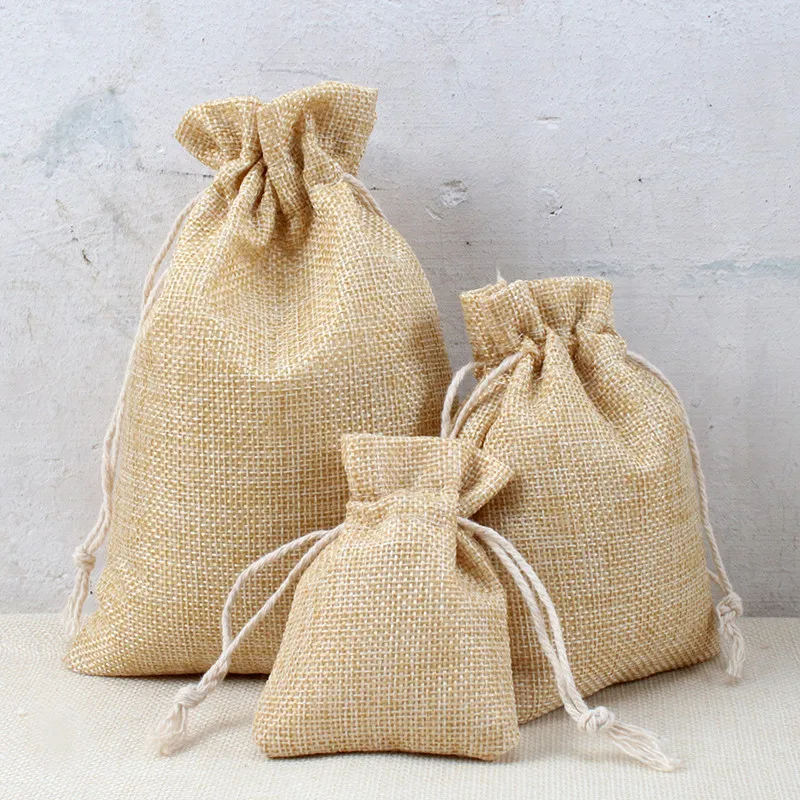 custom printed small jute hemp bags