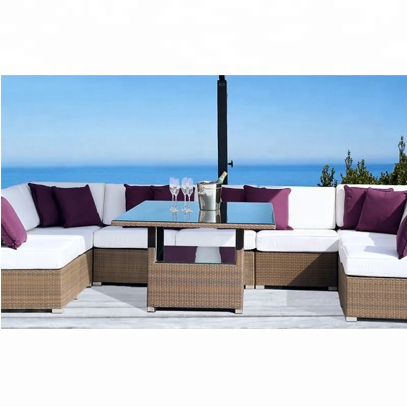 factory hot sale popular style low cost outdoor wicker rattan furniture garden rattan sofa patio sun lounge SCSF-126