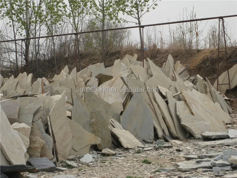 Uncut large natural irregular slate tiles outdoor path paving stone park landscape wall panel