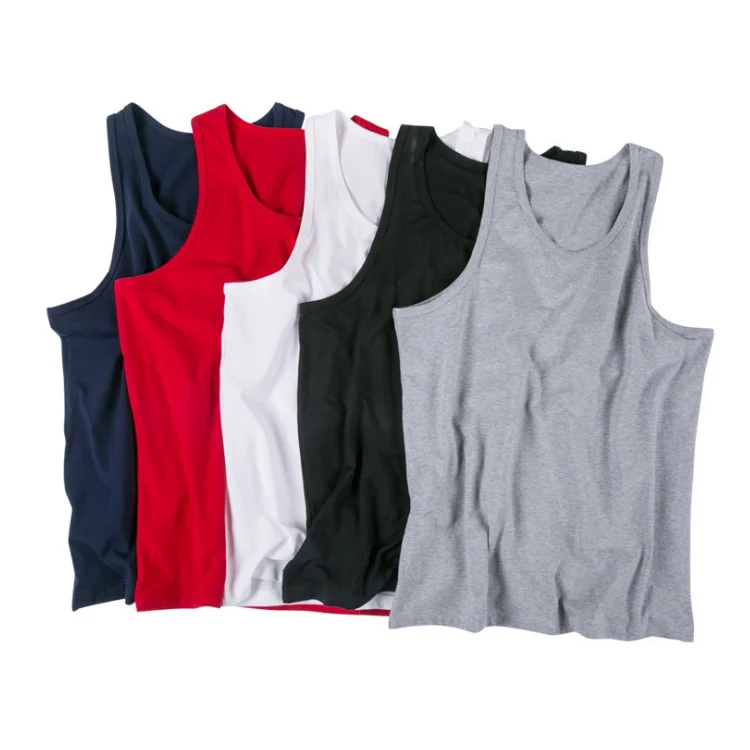 
Custom design 95% cotton 5% spandex tight tank top men oem tanks undershirts 