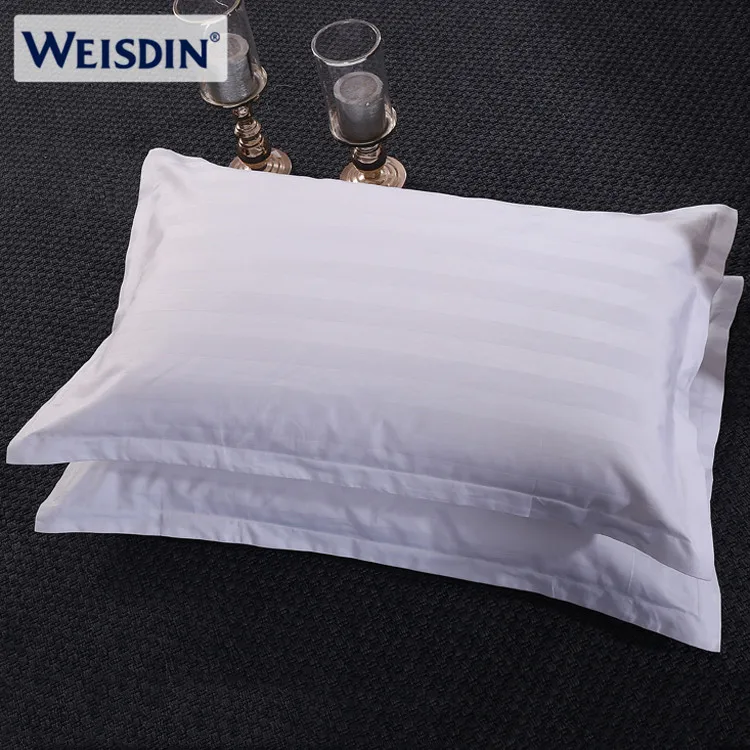 Китай поставщиков пользовательских роскошные 300 нить Отель White Satin Наволочка 100%