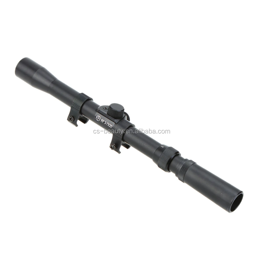 New 3-7x20 Riflescope Telescopic Sniper Scope Sight Riflescope Sight Scope with Mounts for Hunting