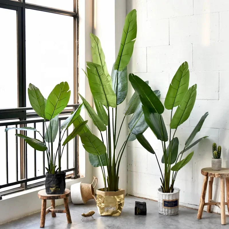 Artificial Traveller Palm Ravenala Madagascariensis Plastic Leaf Tree Canna Plant