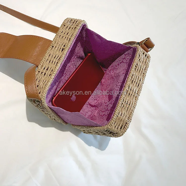 
Wholesale Monogram Personalized Women Handbag Summer Beach Rattan Woven Straw Bag 