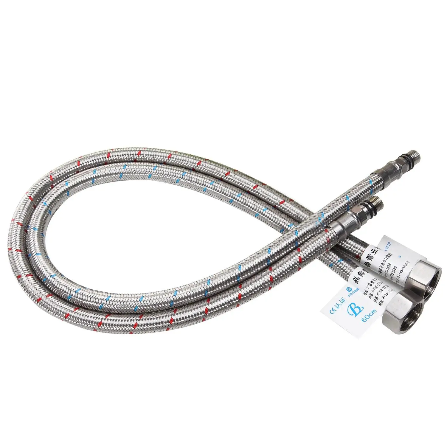 Kaiping High Quality 2 Inch 304 Nuts Stainless Steel Wire Braided Metal Pipe High Pressure Braided Ss Flexible Hose For Sale