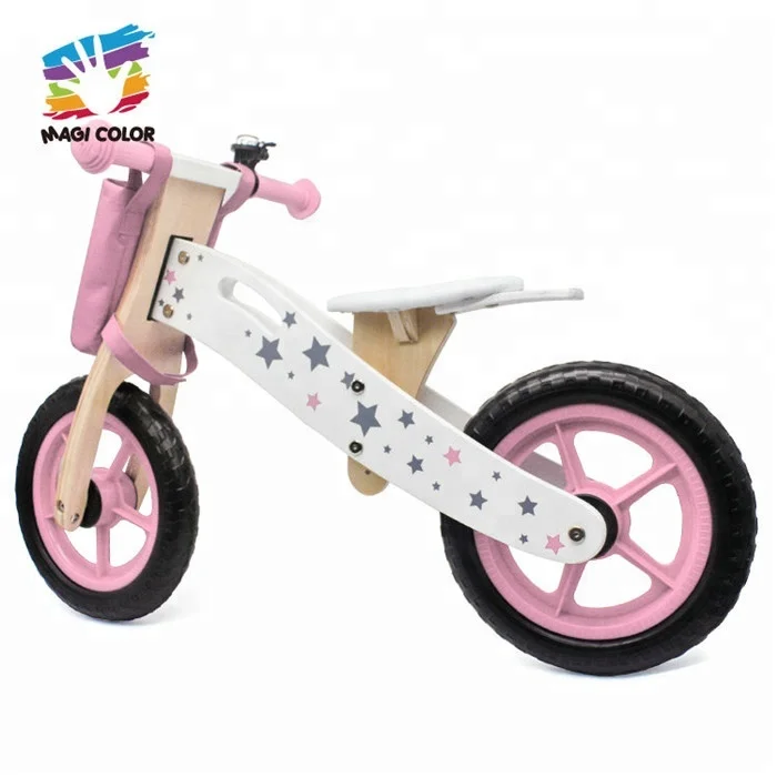 Высококачественные дошкольные розовые деревянные велосипеды для обучения балансу W16C194B