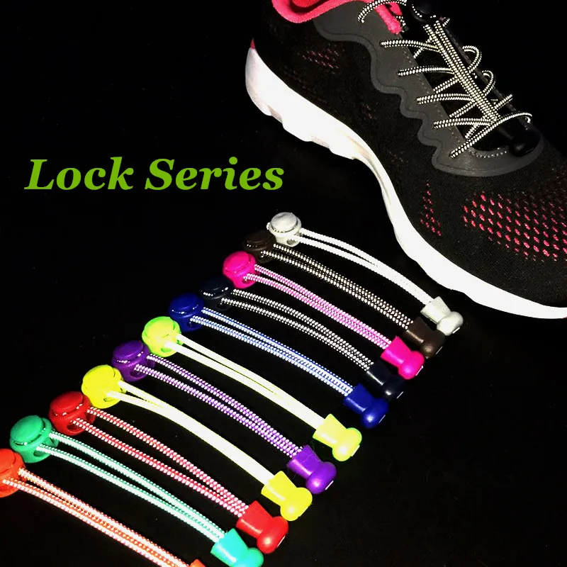 Yrunfeety New 3M Reflective Elastic Shoe Laces Elastic Lock Shoelaces 3MM Reflective Elastic No Tie Shoelaces 20 Colors
