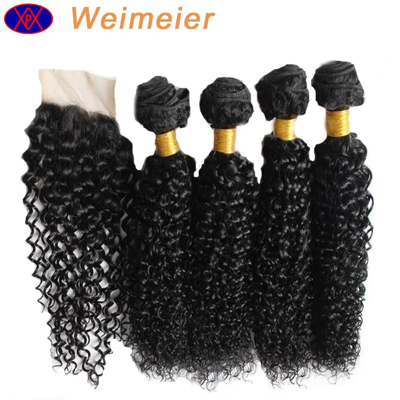 Top quality 4x4 lace frontals no shedding no tangle virgin brazilian jerry curl hair