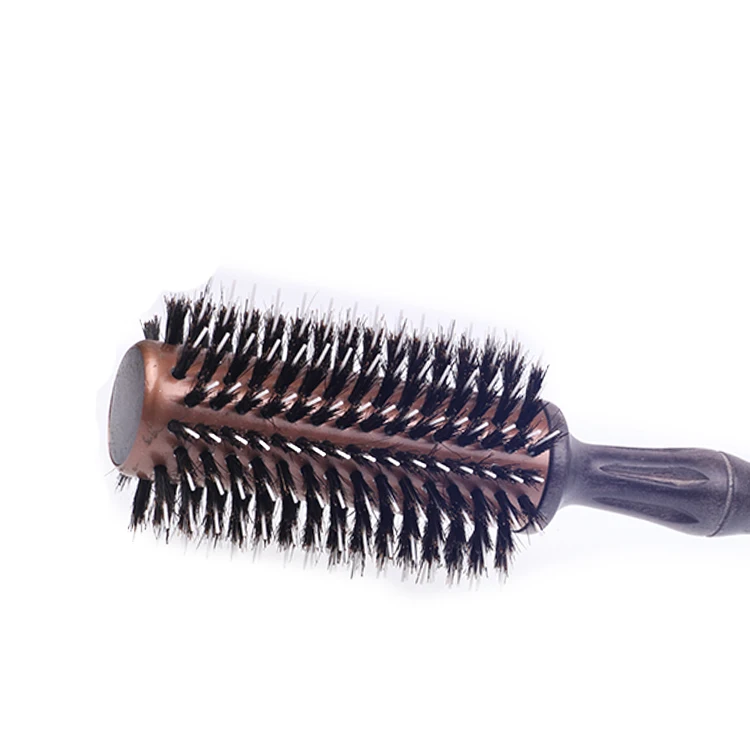 EUREKA A28025-55PA-B Professional Aluminum Tube Hair Brush Salon Round Hair Brush With Boar Bristle And Nylon Pins