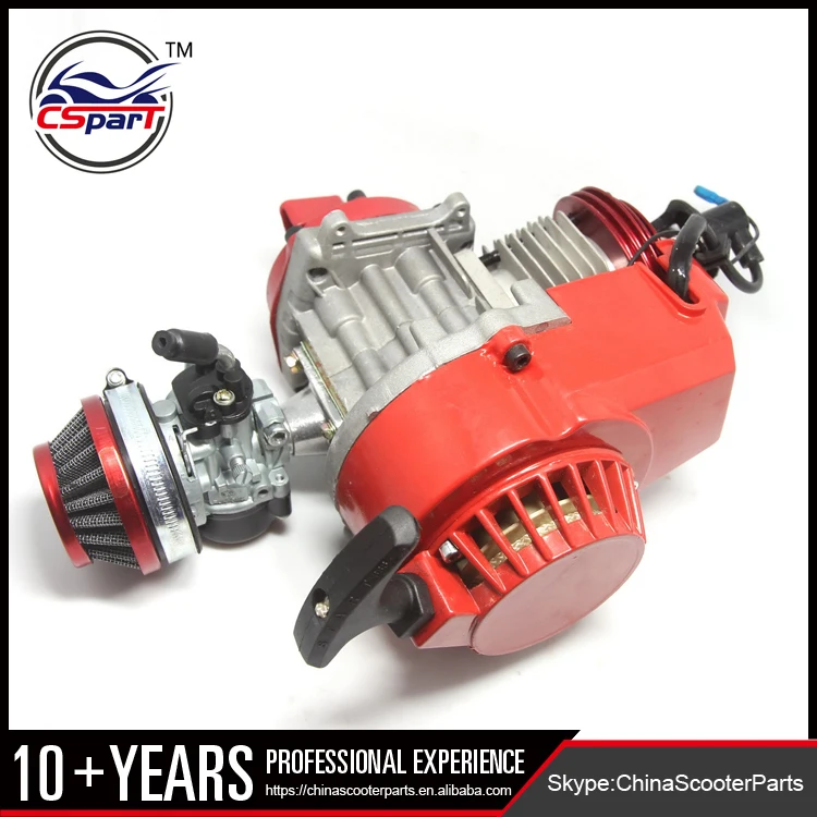 Racing 49CC Gasoline Engine Alu Pull Start 15MM Carburetor CNC head Air filter Mini Moto Pocket ATV Quad Buggy Dirt Pit Bike Red
