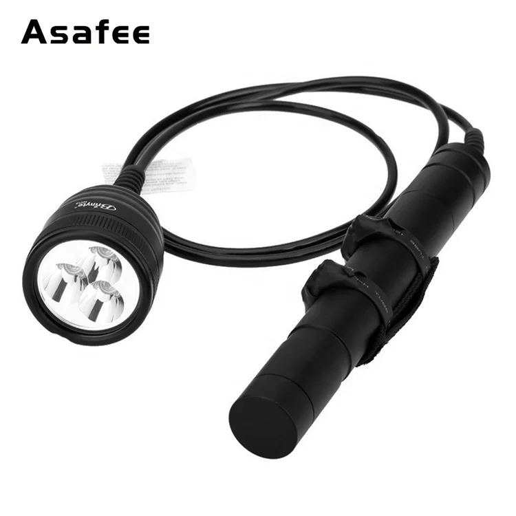 Asafee 10 Degree XM-L2 U4 Waterproof LED 26650 Underwater Cave Dive Primary Light Canister Diving Torch