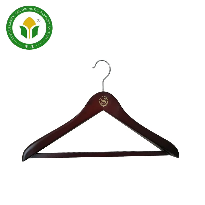 Household hotel room brown wooden clothes hanger stand clothes rack