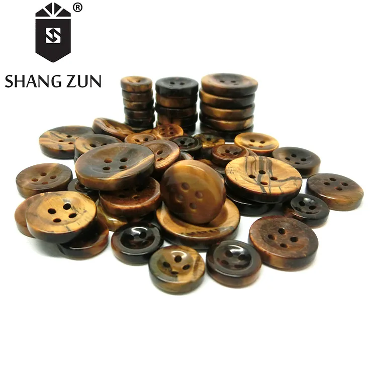 Manufacturers natural stone brown buttons high-grade clothing accessories 4 hole buttons natural agate shirt button