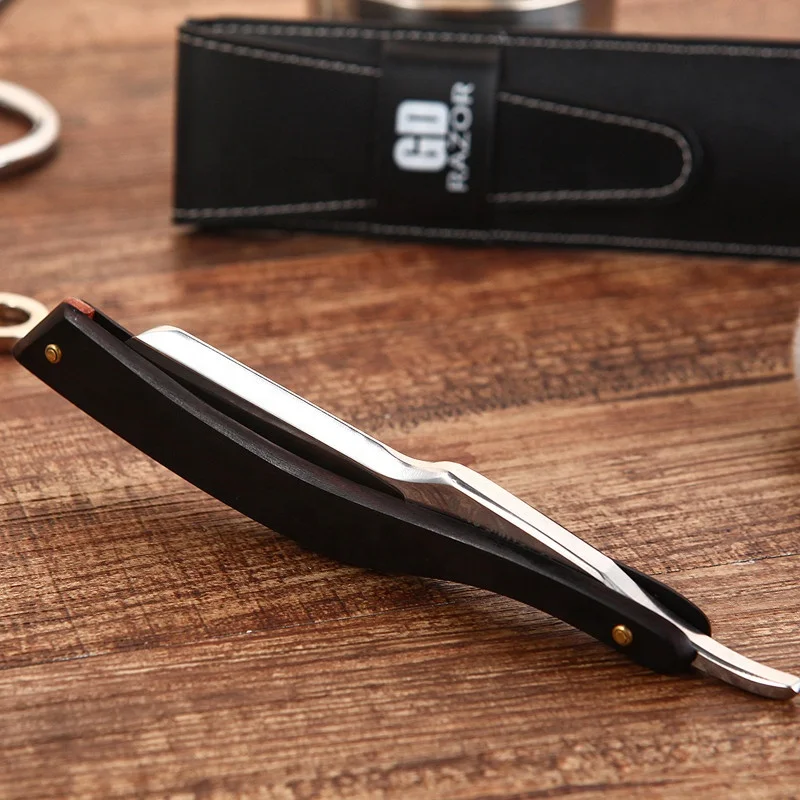 Cut Throat Shaving Straight Razor Carbon Steel Barber Sharpen Straight Razor Shave German Safty Shaver Throat Wooden Razors