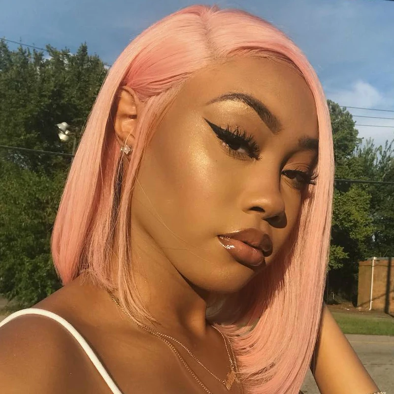 Натуральные волосы с выровненной кутикулой, 8 дюймов, короткие плетеные человеческие волосы, Боб, Hd кружевной передний парик, недорогие индийские швейцарские кружева естественного цвета