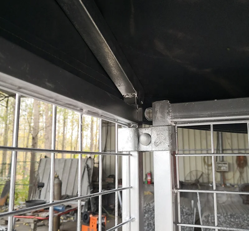 Galvanized steel tube and wire mesh dog kennel with roof Heavy duty outdoor dog run enclosure