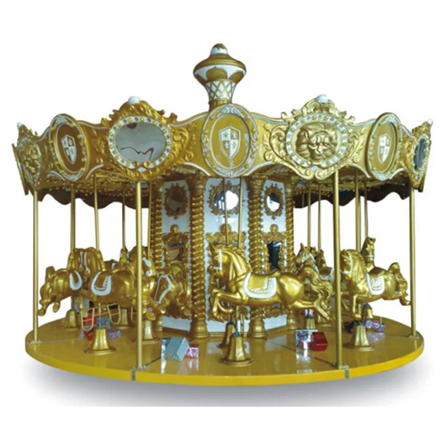 Luxury kids outdoor train coin operated kiddie carousel horse ride