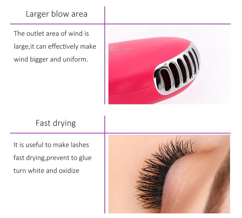 Mini Portable USB Rechargeable Blower Fan Tool For Eyelash Extension And Eyelash Grafting