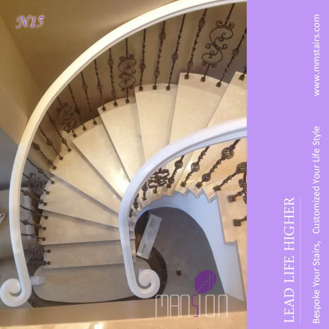 Wrought Iron Railing Luxury Wood Stairs Design