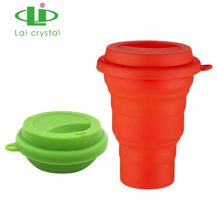 High End Unique Eco-Friendly Silicone Folding Cup Water Coffee Fashion Travel Folding Cup
