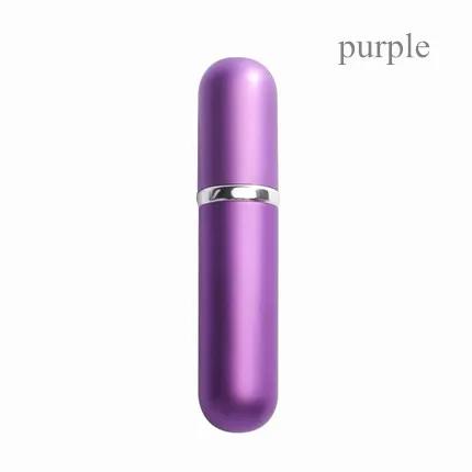 Mini 5ml 8ml 10ml 12ml Bullet shaped refillable aluminum perfume glass spray bottle with atomizer for travel