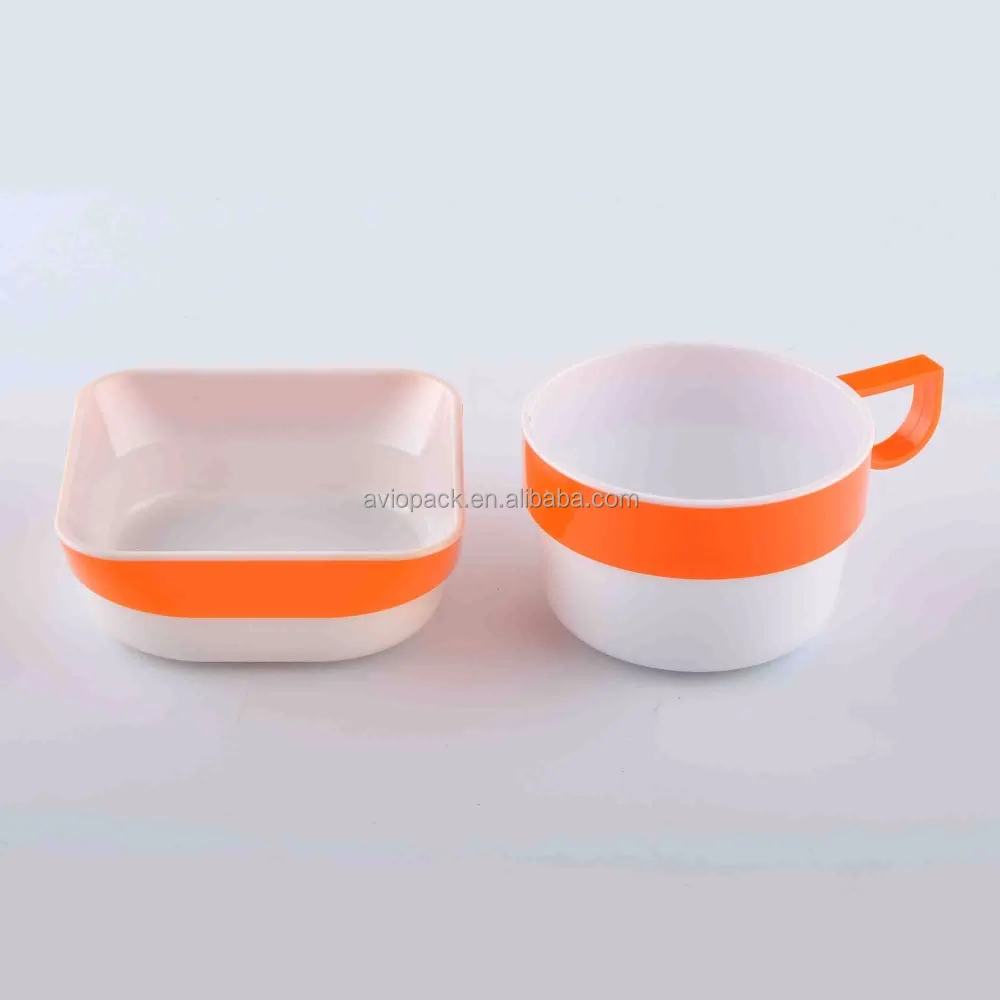 Airline ABS plastic dinner set tableware airplane Reusable coffee cup and salad bowl