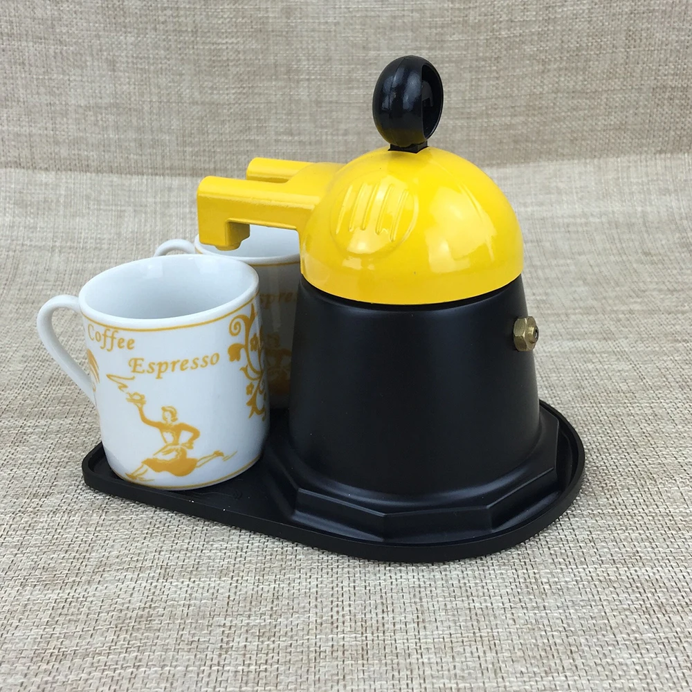 on stove 2 cups mini espresso moka coffee machine with cups