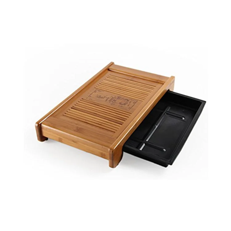 China Wholesale Houseware Table Top Kung Fu Tea Plate Natural Bamboo Wooden Tea Serving Tray