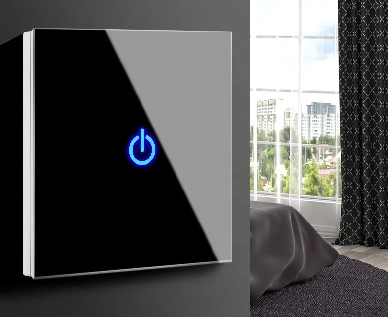 onoff touch wall switch glass panel for light and home appliances
