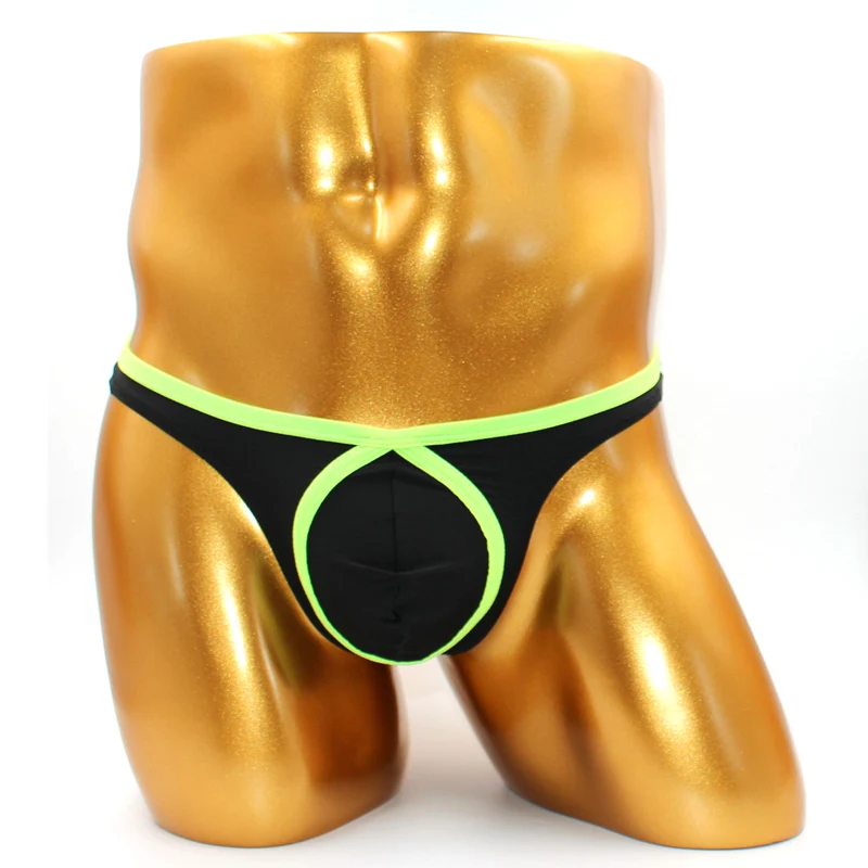 Custom Gay Mens Sexy Underwear Nylon Man Sexy Thong Underwear Backless G-string Big Men Penis T-Back Wholesale