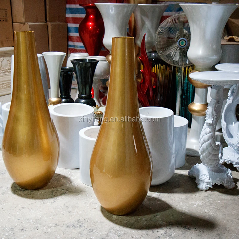 10-467 Horticulture Multicolor Plastic Plearl and Shell Resin Floor Wood Grain Large Flower Vase Villa Lagena